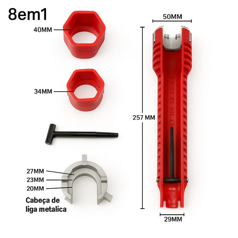 Chave Inglesa Multifuncional 8 em 1 - Promoção 2 Unidades